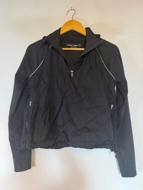 Outdoor Voices Black Hooded Quarter-Zip Pullover Small NWOT